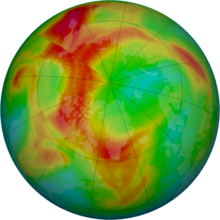 Arctic ozone map for 16 March 1990